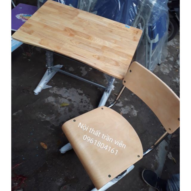 Bàn ghế học sinh xuân hòa gỗ tự nhiên - bàn ghế học sinh tiểu học - BHS- 14- 04