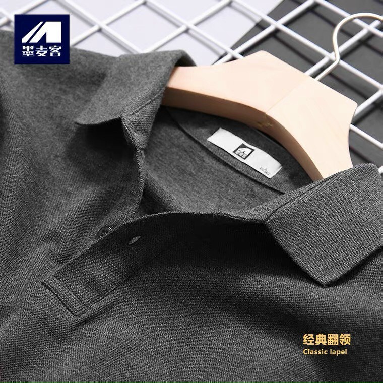 Áo thun polo nam trơn basic cổ bẻ dài tay kiểu dáng hàn quốc