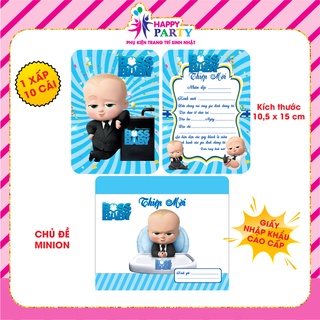 THIỆP MỜI SINH NHẬT NHÓC TRÙM -SET 10 THIỆP 15K