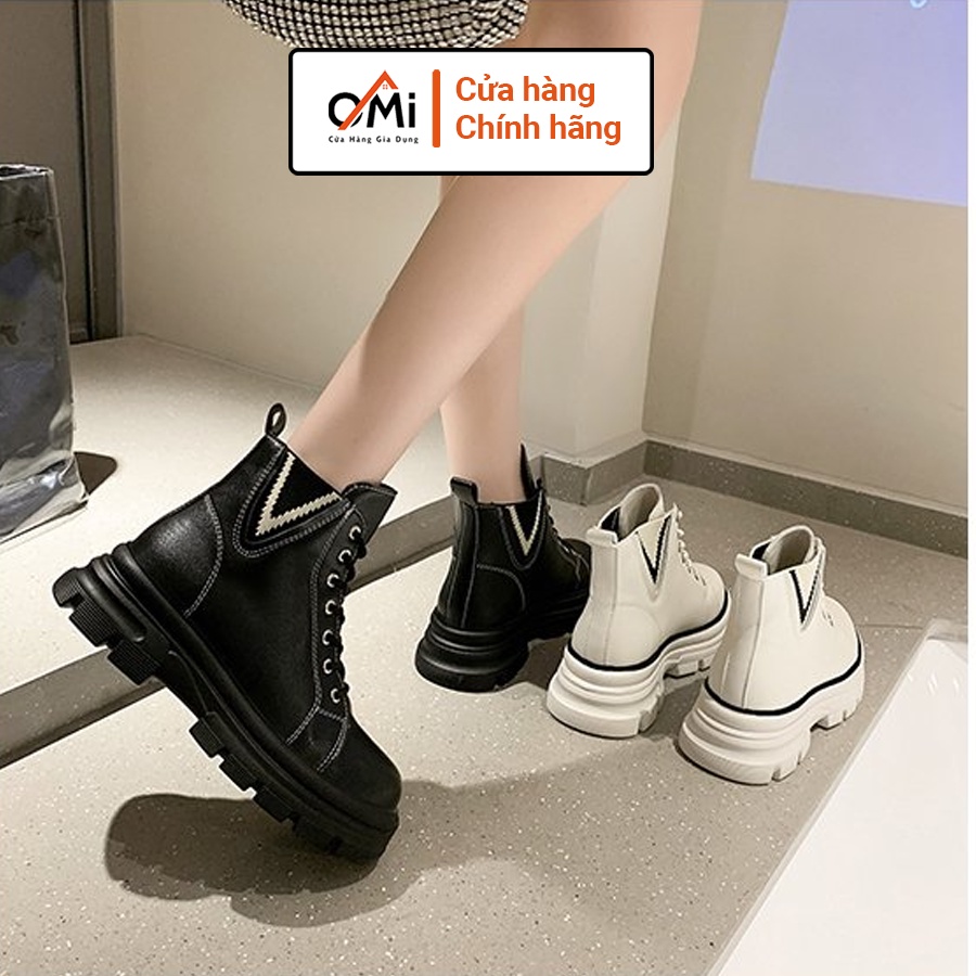 Giày bốt thời trang nữ quảng châu loại 1, giày boot nữ OMI có chun 2 bên chất liệu da mịn lót nỉ lông bên trong | BigBuy360 - bigbuy360.vn