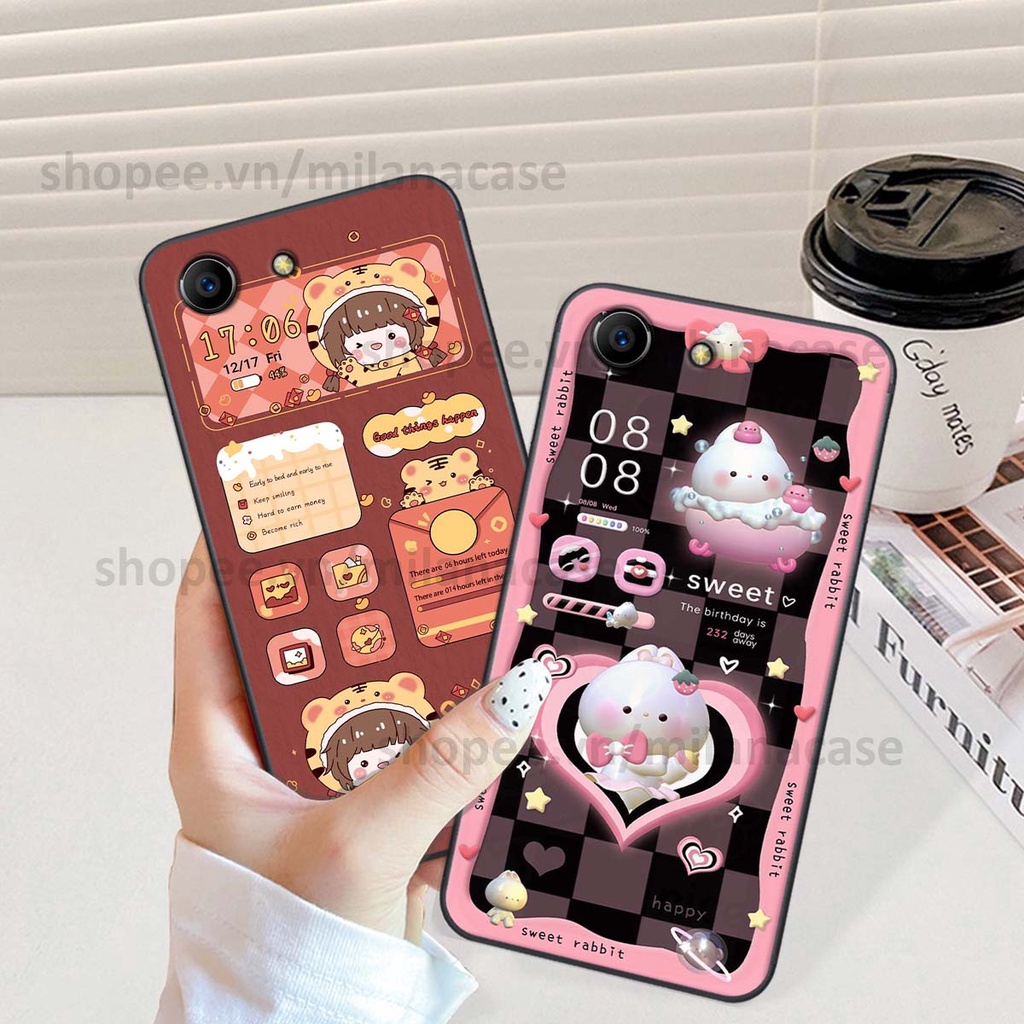 Ốp Oppo F1s / F3 / F3 Lite / F3 Plus hình đồng hồ icon gấu mèo cute cực dễ thương ngộ nghĩnh