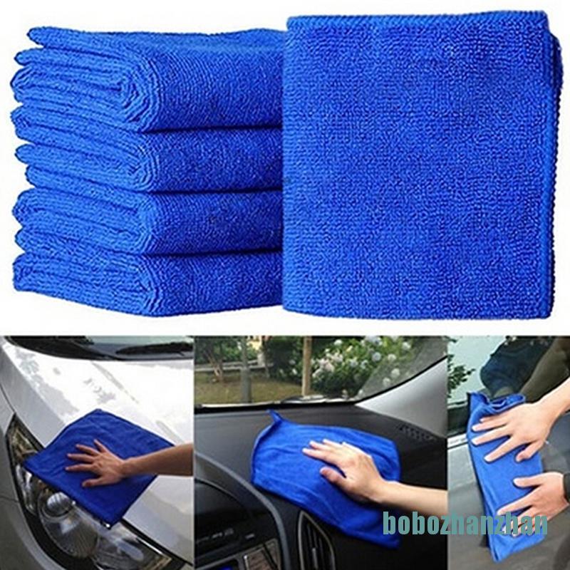 [bobozhanzhan]5Pcs Fabulous Great Blue Wash Cloth Car Auto Care Microfiber Cleaning Towels