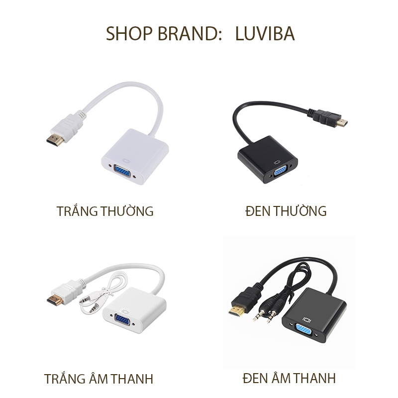 Hdmi to vga audio adapter có âm thanh cáp máy tính cáp chuyển đổi hdmi sang vga LUVIBA CA01