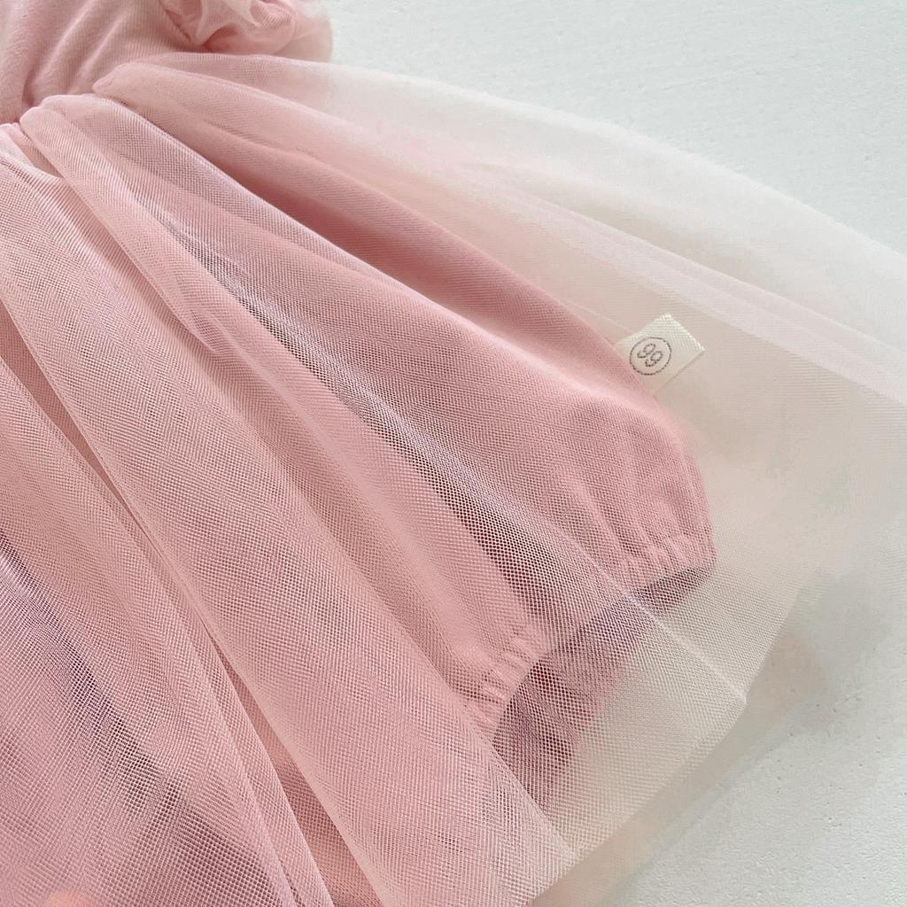 Set Đầm Công Chúa + Băng Đô Cài Tóc Dành Cho Bé Gái