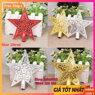Ngôi sao gắn đỉnh cây thông giáng sinh Noel có hoa văn đẹp