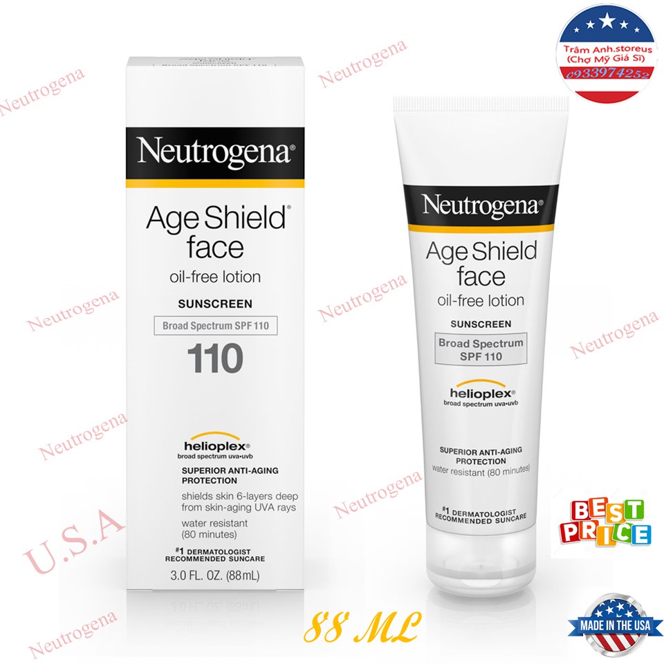 Kem chống nắng chống lão hóa làn da Neutrogena Age Shield Face SPF 110 Date 2023