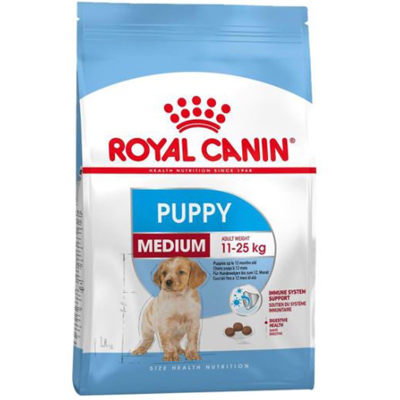 10kg ROYAL CANIN MEDIUM PUPPY Dành cho chó có (cân nặng từ 11 - 25 kg) đang trong lứa tuổi Puppy từ 2 đến 12 tháng tuổi