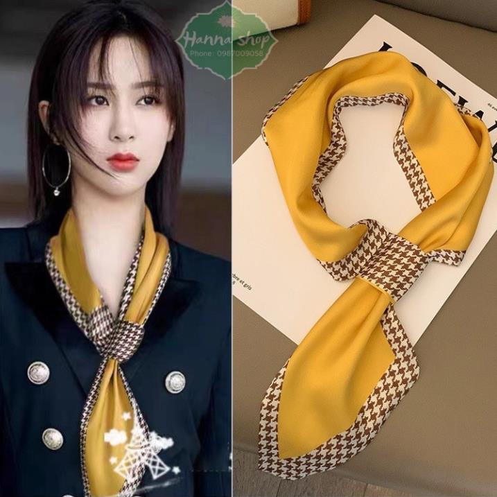 Khăn Lụa Vuông 70x15 choàng Cổ, Buộc Tóc, thắt nơ cổ áo, quấn túi xách