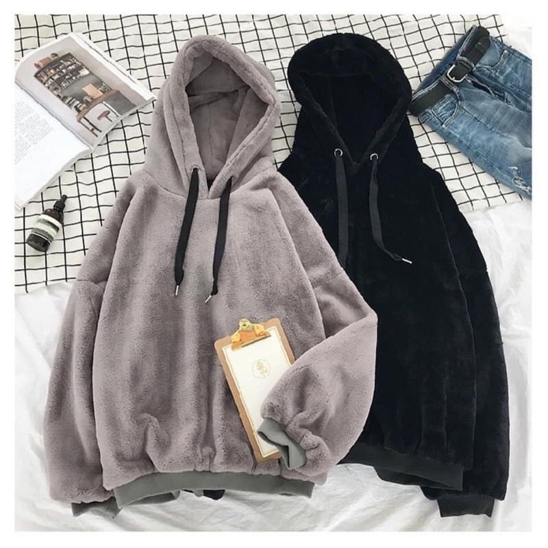 áo sweater hoddi lông cho nam và nữ phom to cực đẹp