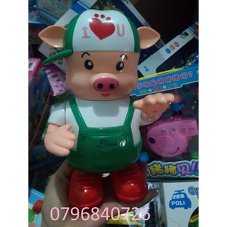 Đồ chơi mô hình chú heo nhảy nhạc pin