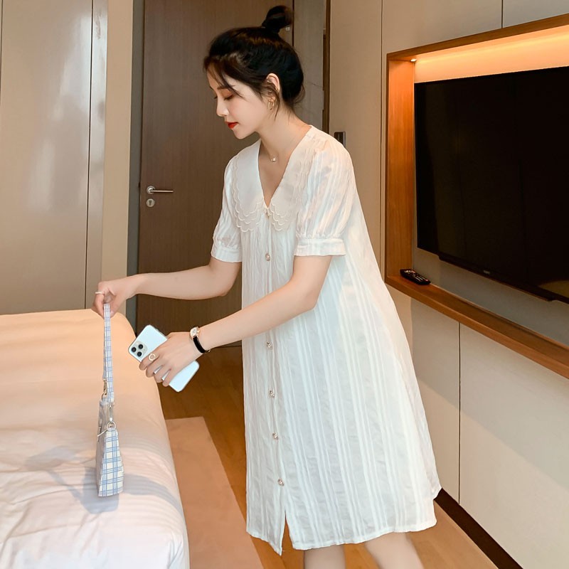 Hàng có sẵn Đầm ren công chúa dáng rộng ngọt ngào size M-2XL thời trang cho phụ nữ mang thai