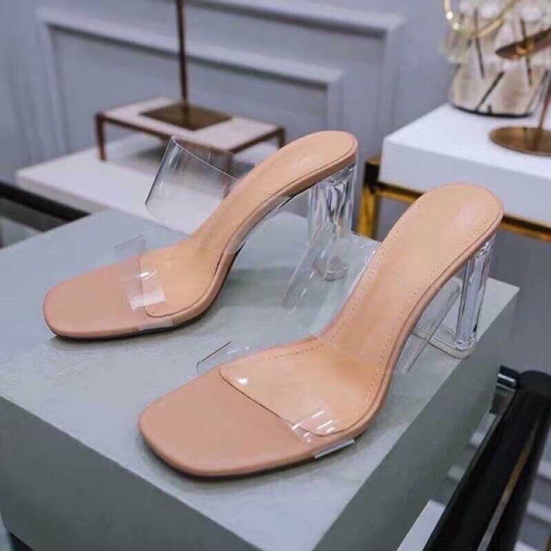 Guốc Nữ 7 Phân 2 Quai Meca Trong Suốt Thanh Lịch Sang Trọng size 35 - 39 [ GIÁ XƯỞNG ]