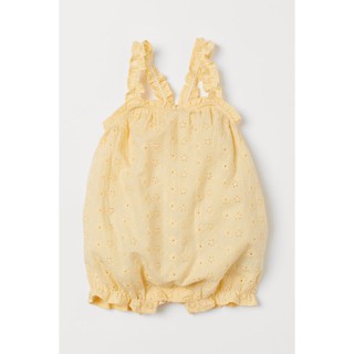 Jumpsuit vàng đục lỗ bé gái HM H&M sz 4-6, 6-9, 9-12, 12-18, 18-24m, 2-3y_hàng chính hãng authentic