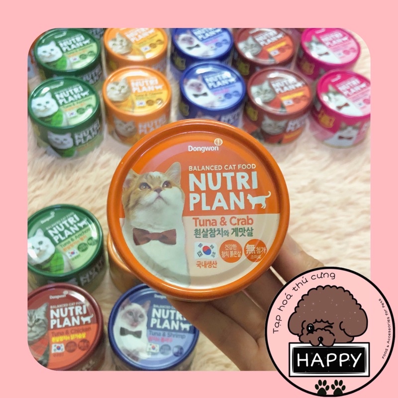 [6 VỊ] Pate Nutri Plan nhiều vị cho mèo / Thức ăn Hàn Quốc đóng hộp Nutriplan Dongwon cho mèo [Ảnh thật][Có sẵn]