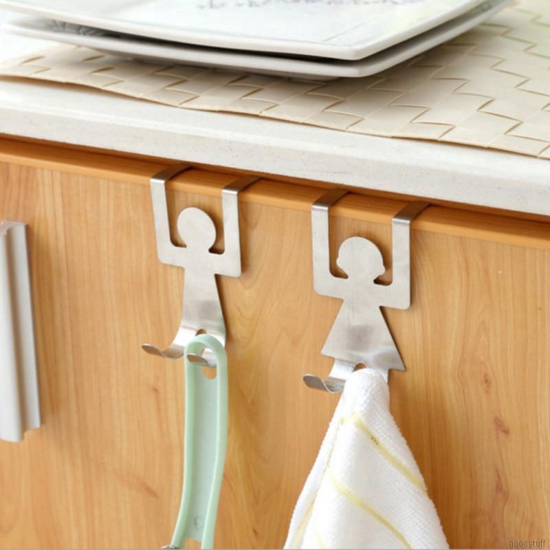 door-back hook creative trace-free nail storage hook 2 loaded