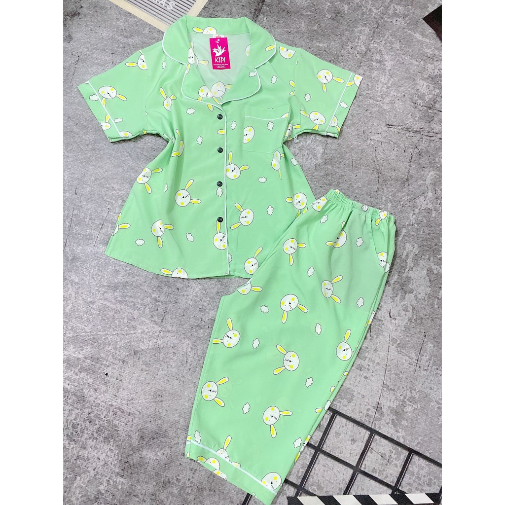 Combo 2 bộ Pijama nữ lững cộc tay chất lạu hàn siêu đẹp, mát min freesize 40-60kg ( nhiều màu)