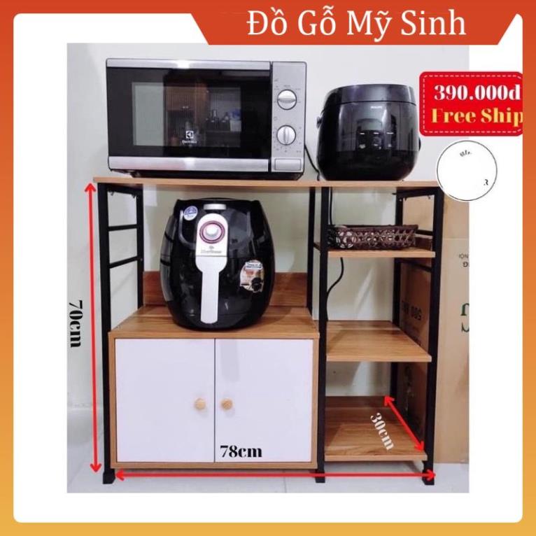 Kệ đa năng có 2 cánh mở phòng bếp để lò vi sóng nồi cơm, Lò nướng mũ bảo hiểm trang trí nhà cửa