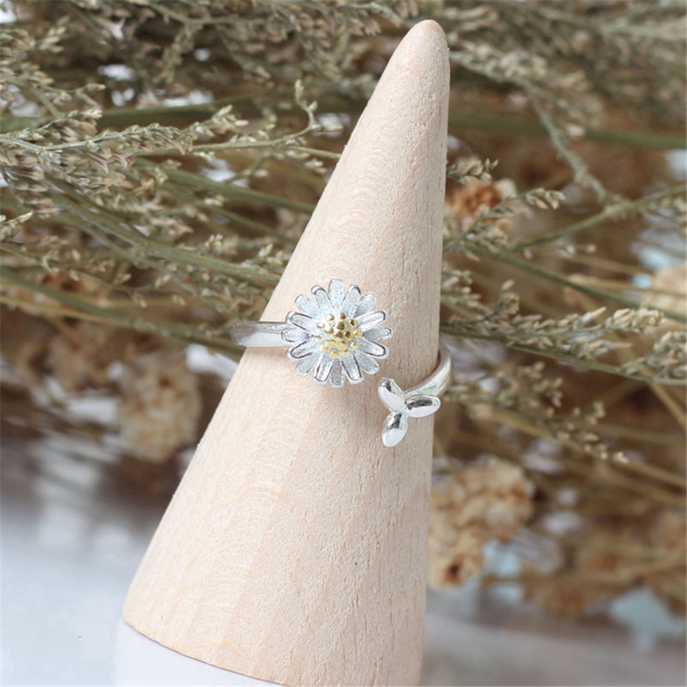 Nhẫn Hợp Kim Hình Hoa Hướng Dương 3d Xinh Xắn