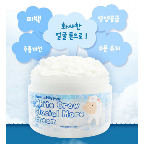 (Hàng Mới Về) Kem Dưỡng Trắng Da Elzivecca 100g / [Elizavecca] White Crow Glacial More Cream 100g