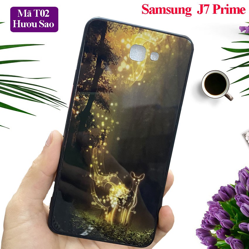 Ốp Samsung J7 Prime - Freeship - Ốp điện thoại ss GalaxyJ7prime mặt kính in hoa văn sang trọng, chống trầy xước,Aha Case