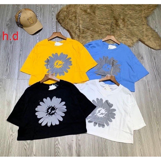 Áo croptop hoa tia sét phản quang CH12 | BigBuy360 - bigbuy360.vn