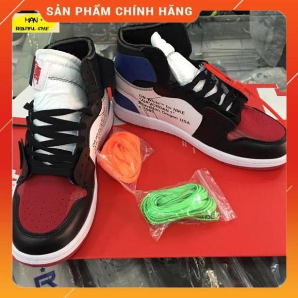 FREE SHIP hàng cao cấp Giày sneaker AIR JORDAN 1 off white đỏ đen gót xanh Cực Đẹp . 2020 👟 2020 . Real* Sales thu ♤ hot