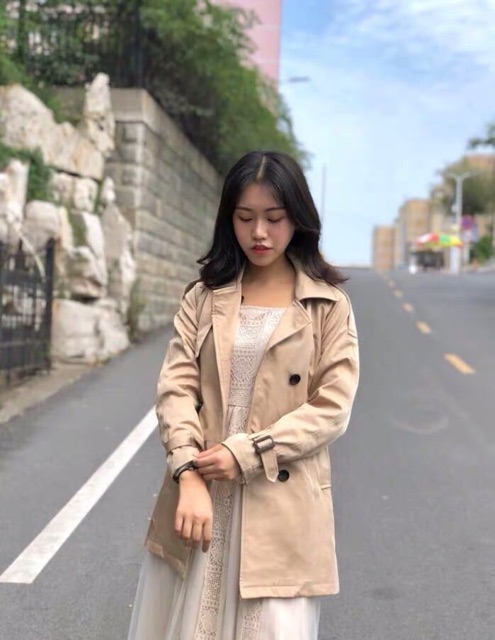 Áo khoác kaki áo măng tô nữ dáng dài phong cách Hàn quốc MA20