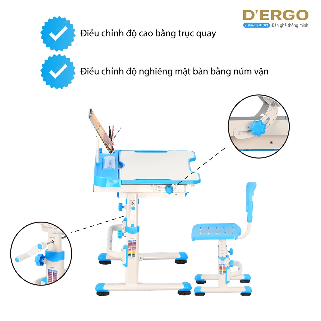 [Chính Hãng D'Ergo] Bộ Bàn Học Thông Minh Chống Gù Chống Cận iSmart D8-Max