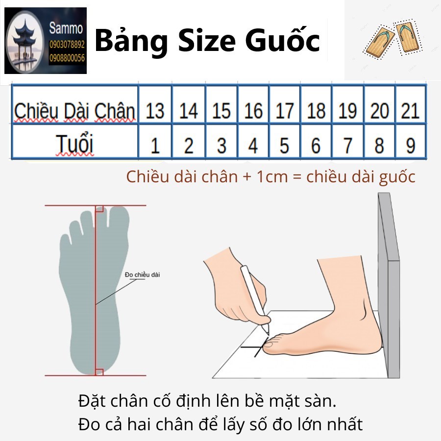 Guốc Gỗ Guốc Mộc Cho Bé Từ 2 Đến 7 Tuổi Đế Hình