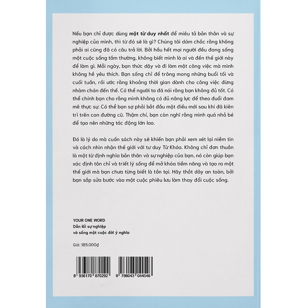 Sách - Your One Word - Dẫn Lối Sự Nghiệp Và Sống Một Cuộc Đời Ý Nghĩa