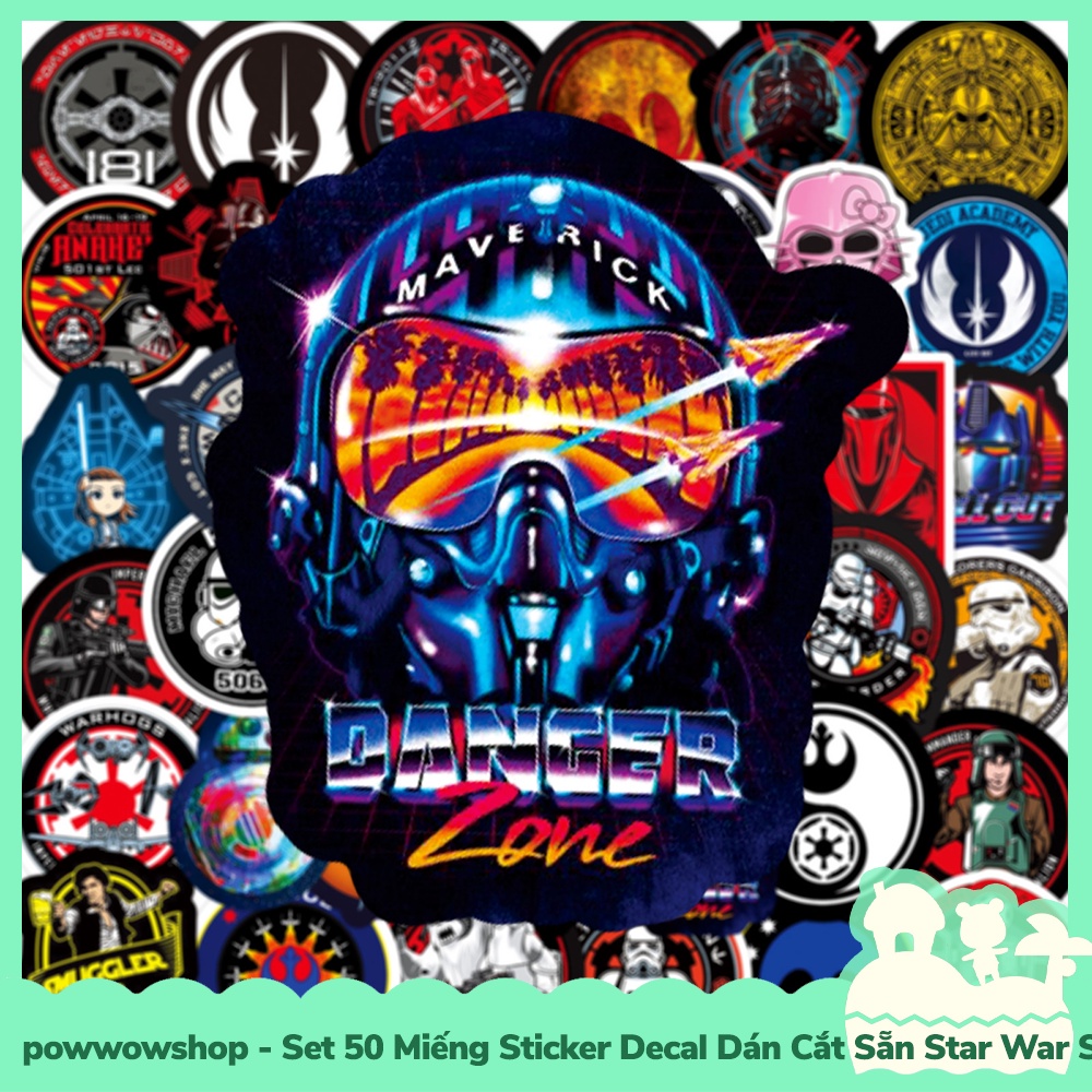 [Sẵn VN - Hỏa Tốc] Set 50 Miếng Sticker Decal Cắt Sẵn DIY Dán Trang Trí Vật Dụng Mẫu Star War Stick The Path Circle
