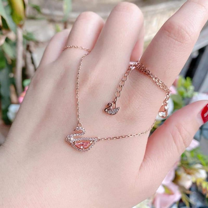 Set lắc tay và dây chuyền Swarovski thiên nga