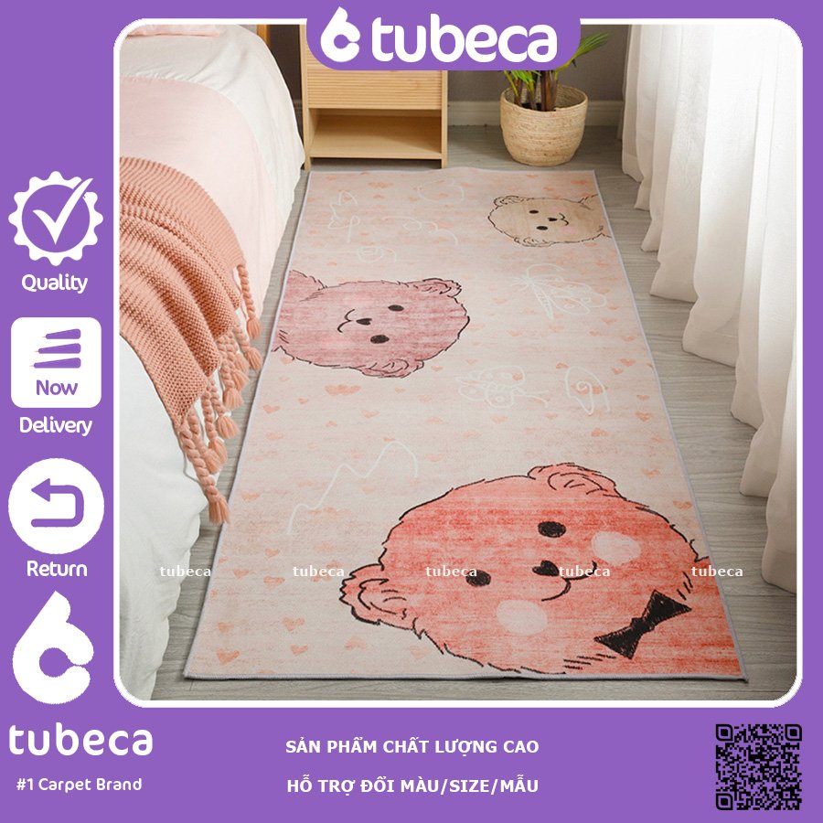 Thảm trải sàn phòng ngủ giá rẻ | Thảm để cạnh giường cao cấp | 60x160cm | 80x200cm | TUBECA