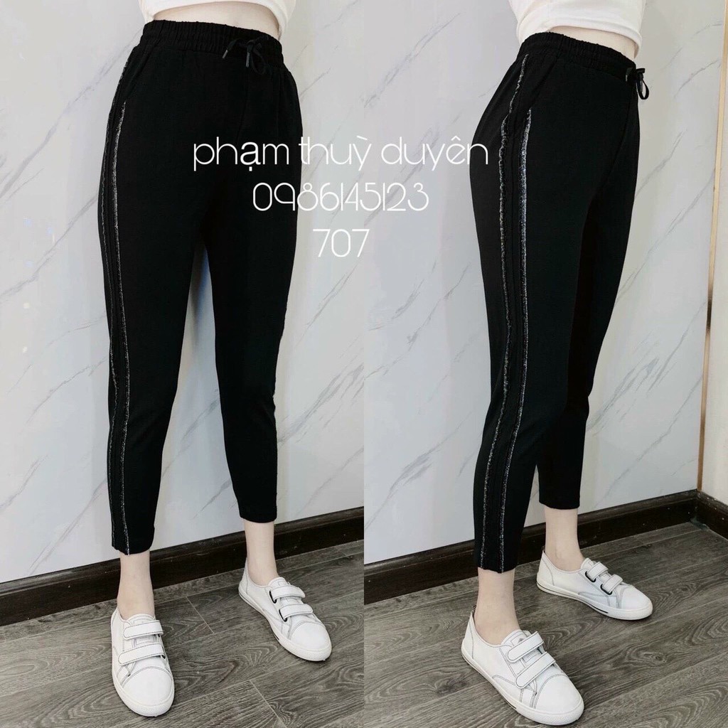 [FREE SHIP]Quần thể thao 3 sọc kim tuyến chất u mi [ VIDEO+ẢNH THẬT