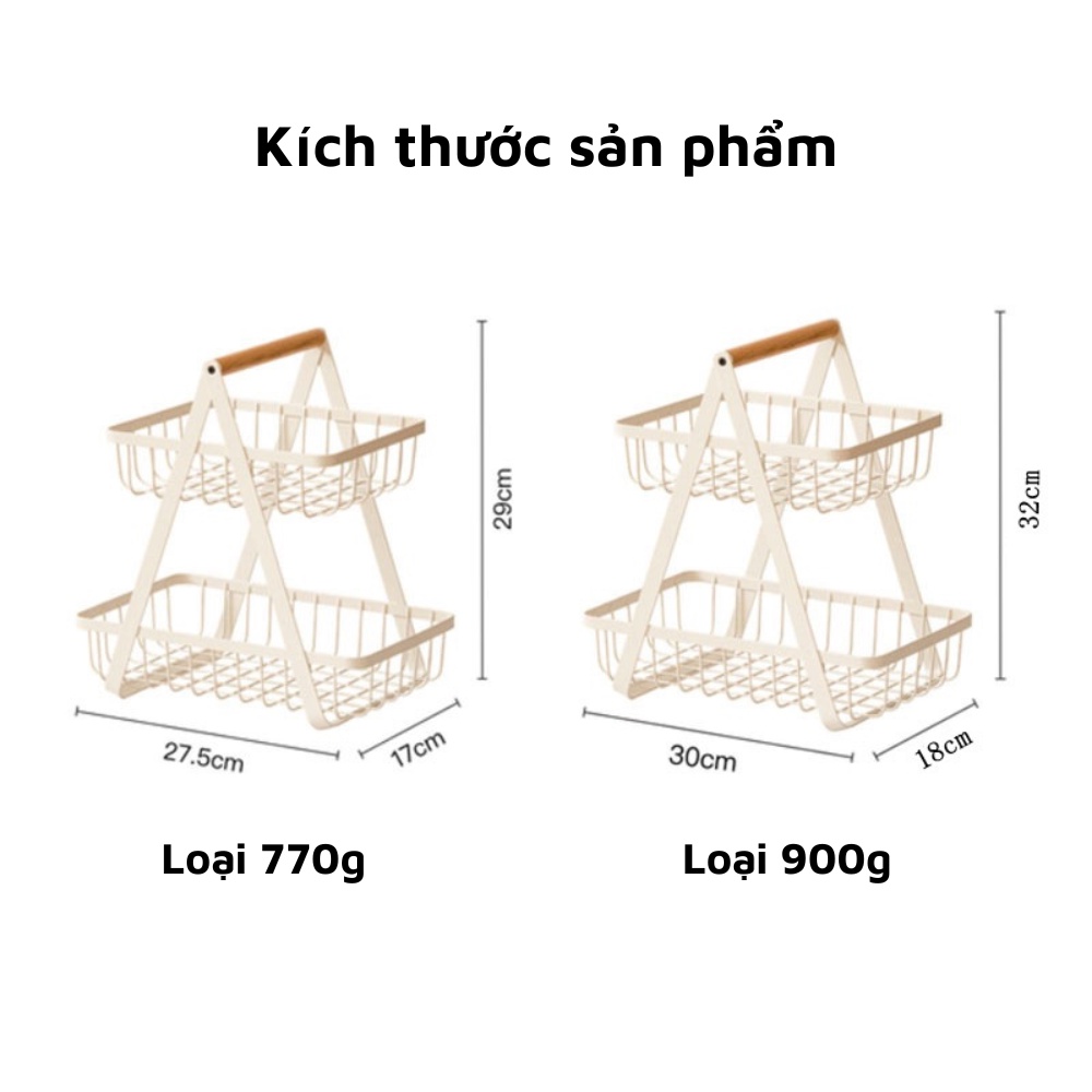 Kệ để đồ đa năng 2 tầng làm bằng sắt sơn tĩnh điện không gỉ cao cấp đựng đồ nhà bếp nhà tắm