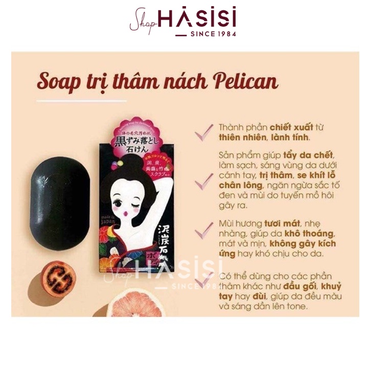 PELICAN - Xà Bông Cục Hỗ Trợ Giảm Thâm Nách 100g