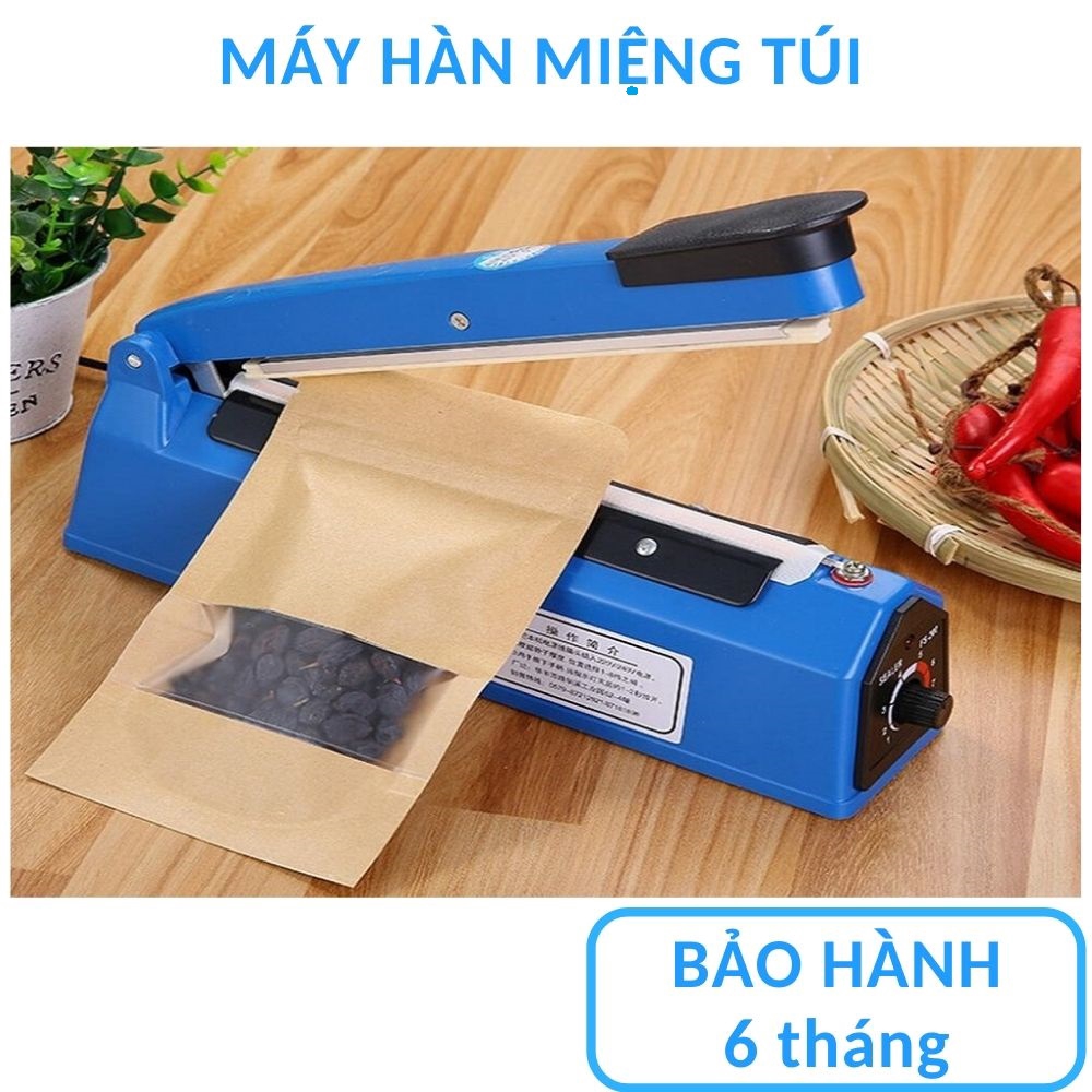 Máy hàn miệng túi nilon dập tay Impulse Sealer (Cỡ 200/ 250/300/400x2mm) (Xanh) Máy đóng gói KamiHome bảo hành 6 tháng