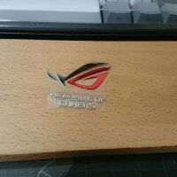 Sticker logo ROG bạc đỏ