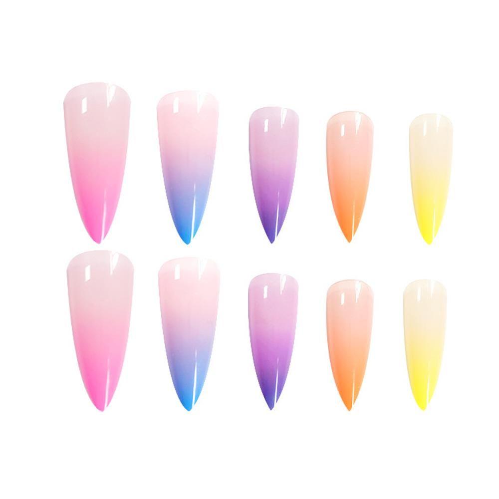 Set 20 Móng Tay Giả Acrylic Màu Sắc Gradient DIY