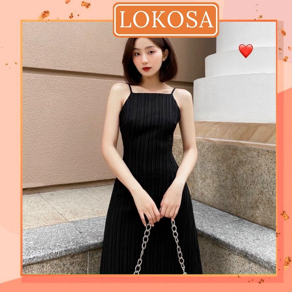 Váy Body 2 Dây LOKOSA Đầm Ôm Body Hai Dây Sợi Mảnh Kiểu Yếm Thiết Kế Hở Lưng Phong Cách Trẻ Trung Năng Động VD083 | BigBuy360 - bigbuy360.vn