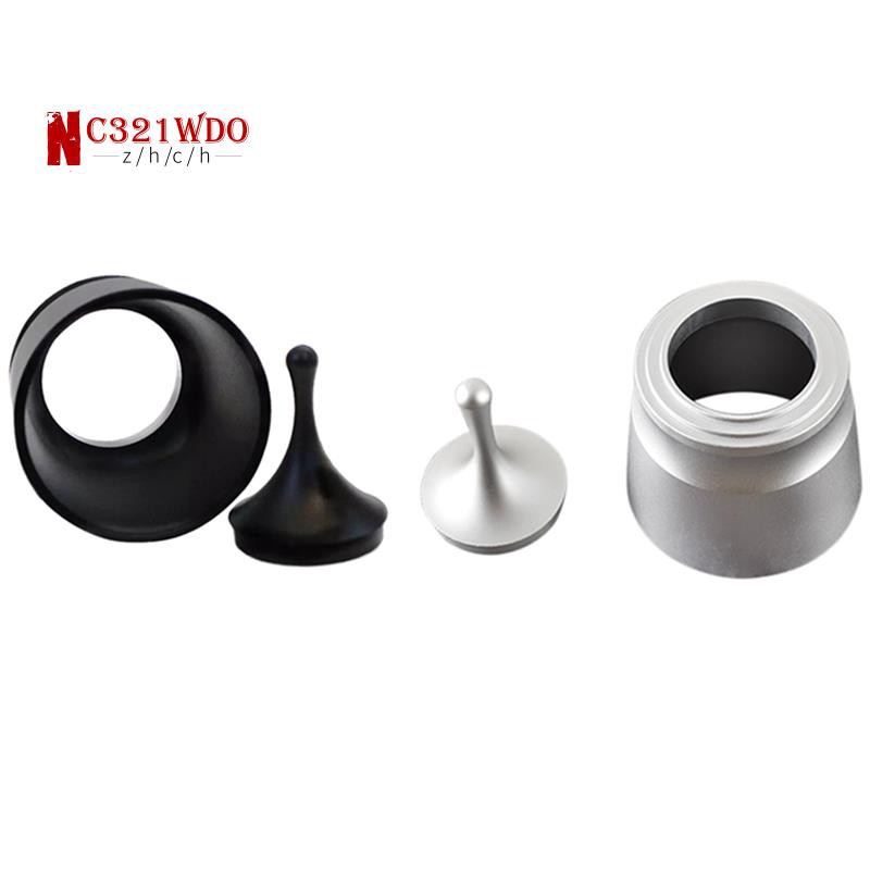 2x Aluminum Alloy Smart Dosing Ring for Brewing Bowls for 58mm Coffee Tampering Espresso Barista Tool Sier & Black