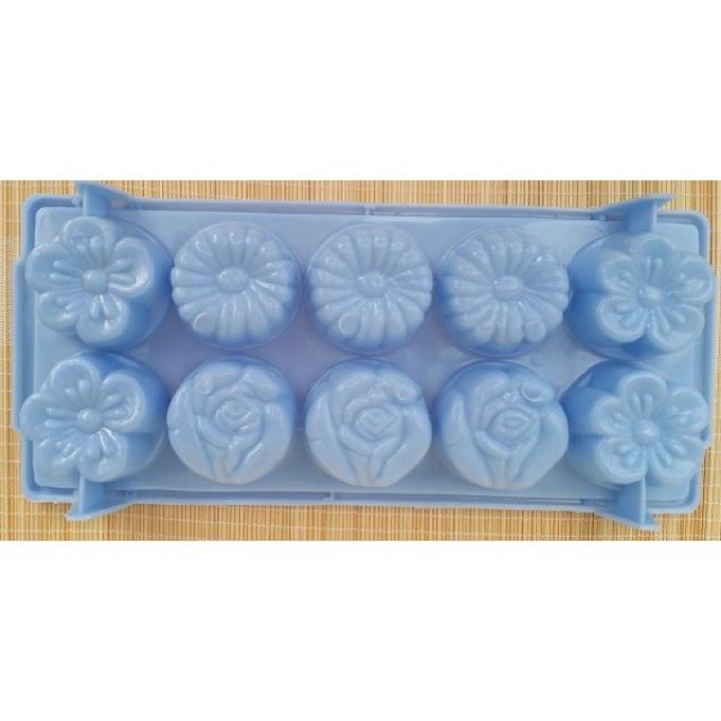 Khuôn rau câu, thạch trà sữa hình bông hồng, bông cúc, bông mai - 10 viên