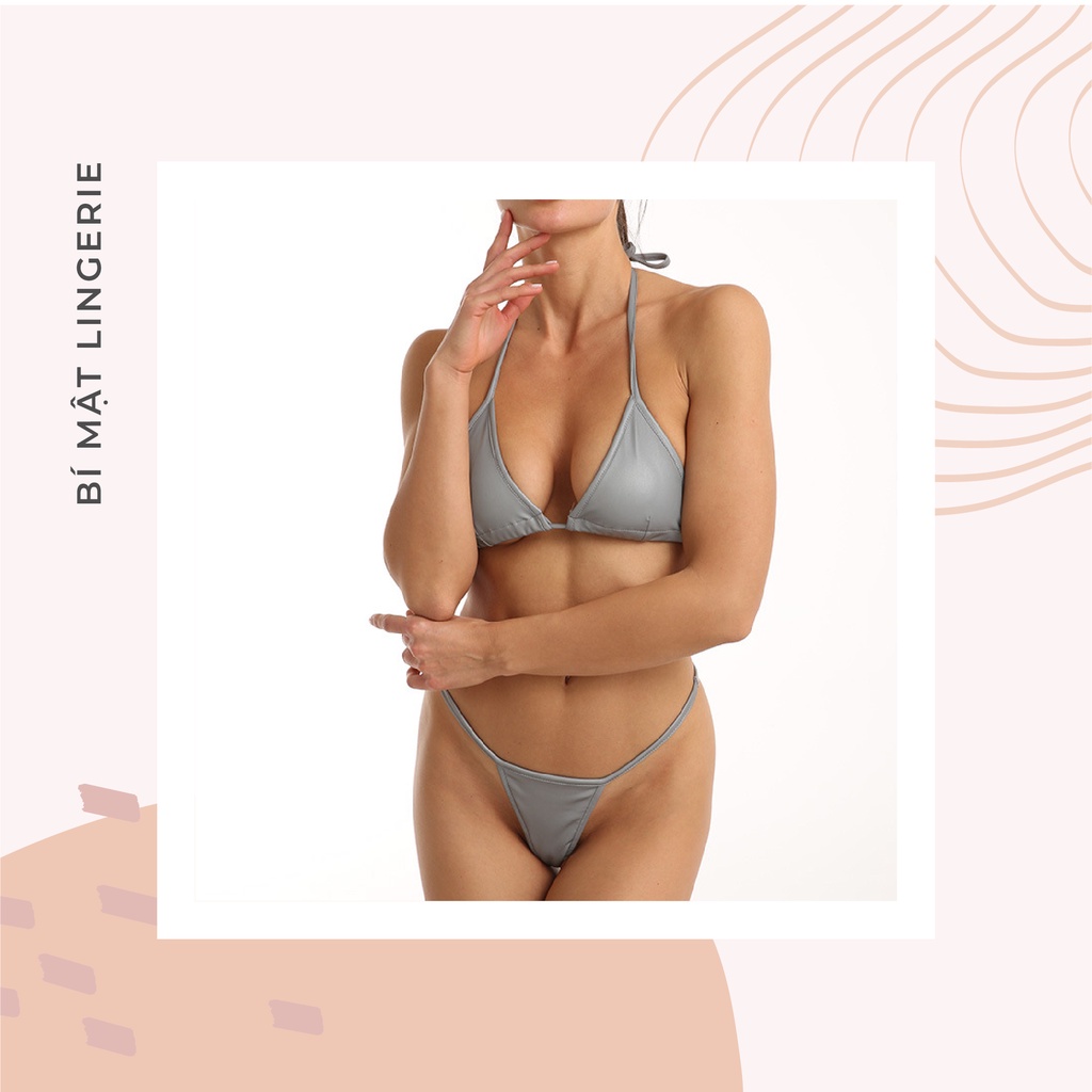 Bikini đồ bơi 2 mảnh lọt khe sexy phản quang hologram cháy nhất party 2023