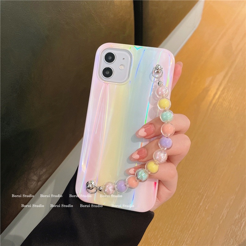 Ốp Điện Thoại  dẻo màu sắc cầu vồng dây xích iphone Cho 12 / 11Pro / Max Apple X / XS / XR / SE
