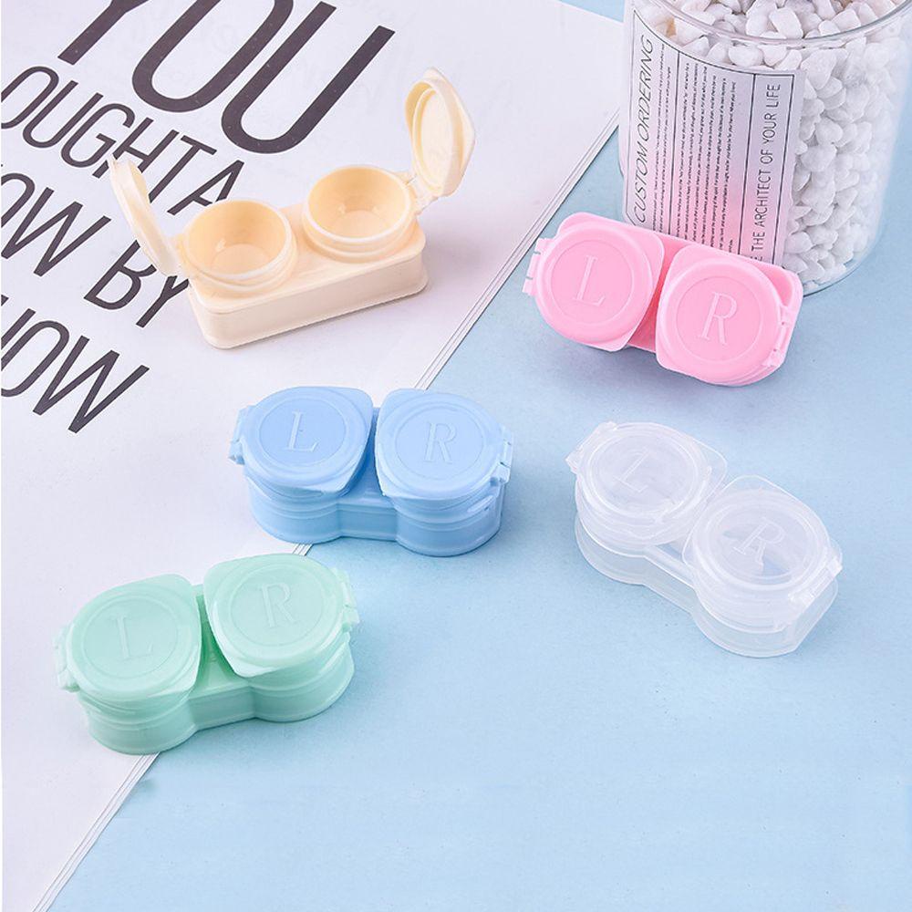 Hộp Đựng Kính Áp Tròng WMES15H Hai Ngăn Hình Chữ Nhật Màu Kẹo Ngọt Phong Cách Hàn Quốc Dễ Thương