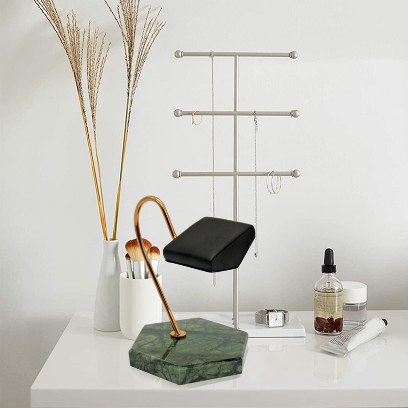 Giá Đỡ Trưng Bày Đồng Hồ Bằng Kim Loại Họa Tiết Đá Hoa Cương Tự Nhiên Màu Vàng Kim