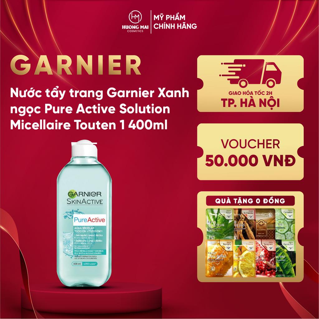 Nước tẩy trang Garnier Xanh ngọc Pure Active Solution Micellaire Tout en 1 400ml