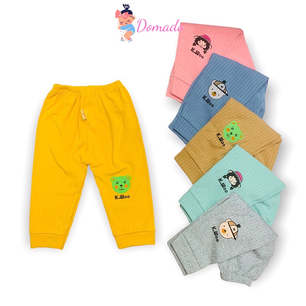 Quần dài thun gân len tăm thời trang cho bé trai bé gái dễ mặc thoải mái nhiều màu sắc DOMADO QCD13