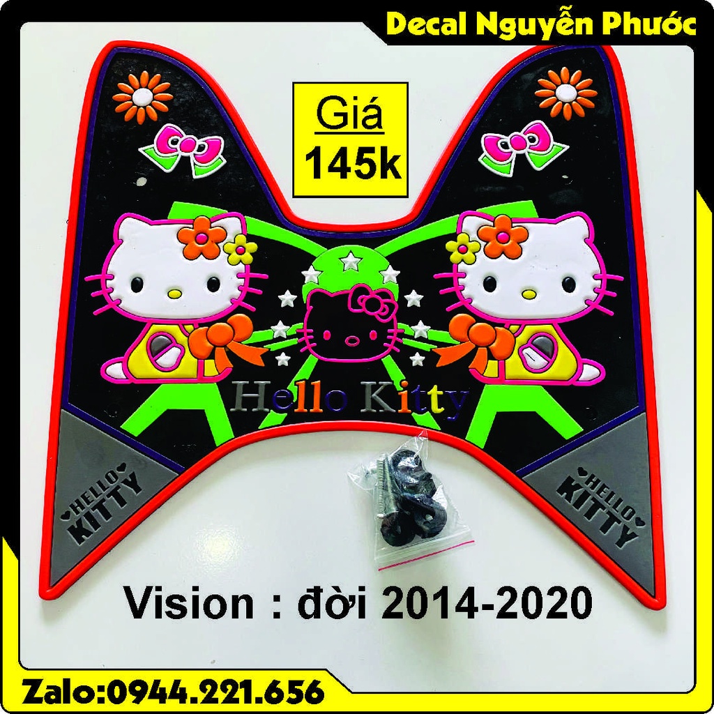 Thảm lót chân Vision 2014-2021 + tặng 1 tờ Sticker (dán xe - dán nón - dán đt đều đc, chống nước)