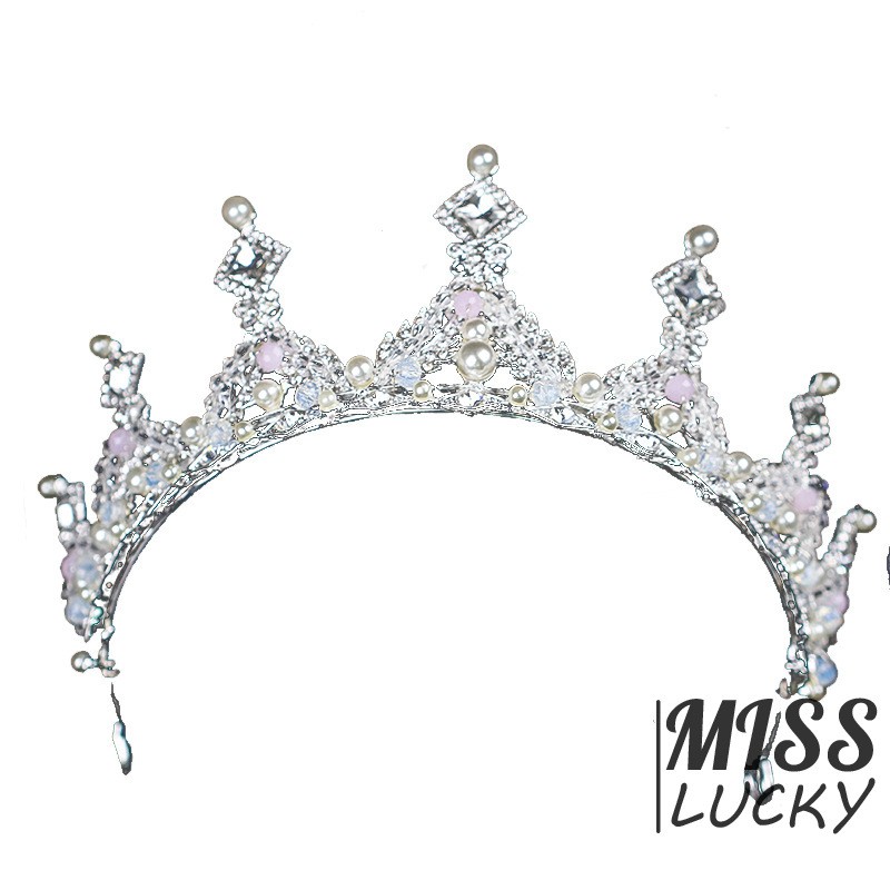 Vương miện đính đá và ngọc trai siêu xinh cho nữ